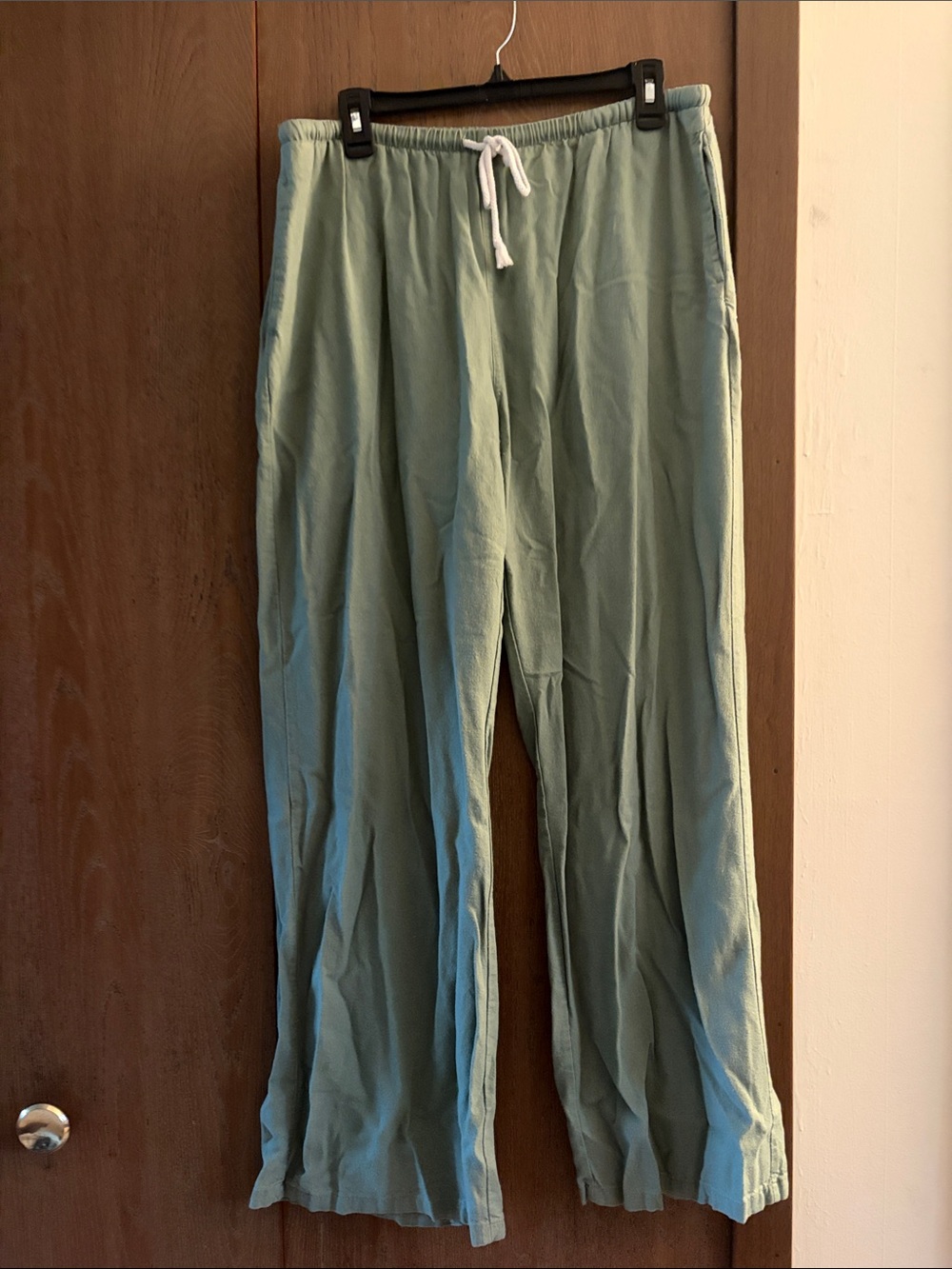 Vanilla Star Sage Green womens pants with White Drawstring
